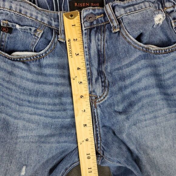 Risen Jeans Womens Small 26x25 Distressed Skinny Mid Rise Denim Los Angeles - Picture 8 of 16